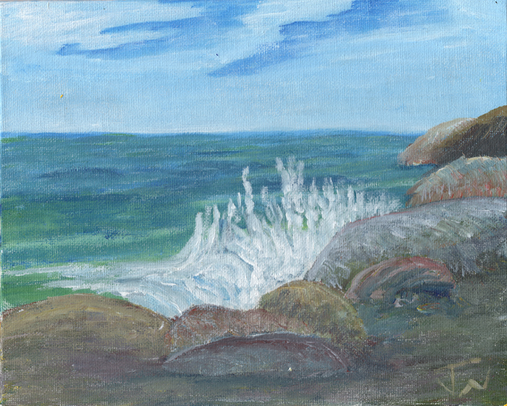 Acrylic on Cardstock 8.5 x 11in For Sale